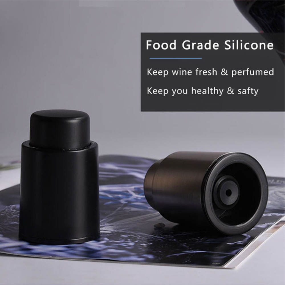 Uzáver na víno a prosecco s ukazovateľom dátumu - čierny