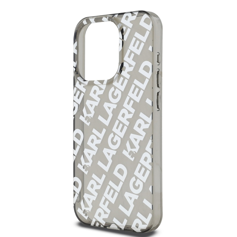 Karl Lagerfeld IML Electroplated Repeated Logo Zadný Kryt pre iPhone 15 Pro Silver