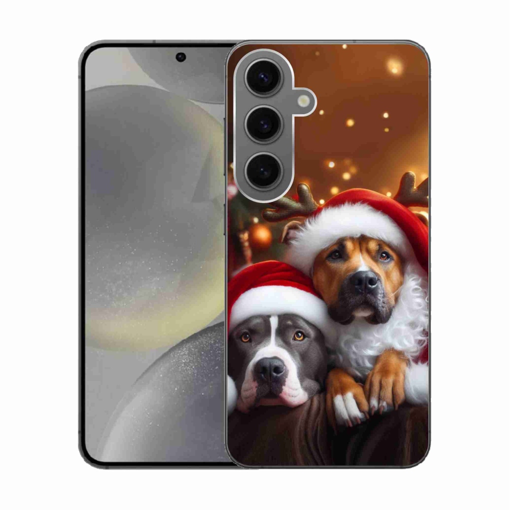 Gélový kryt mmCase na Samsung Galaxy S24 - vianočné psy