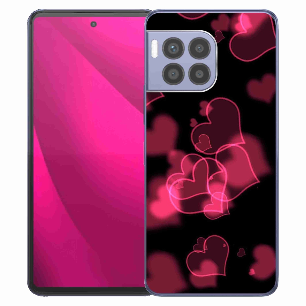 Gélový kryt mmCase na T-Mobile T Phone 2 Pro - červené srdiečka