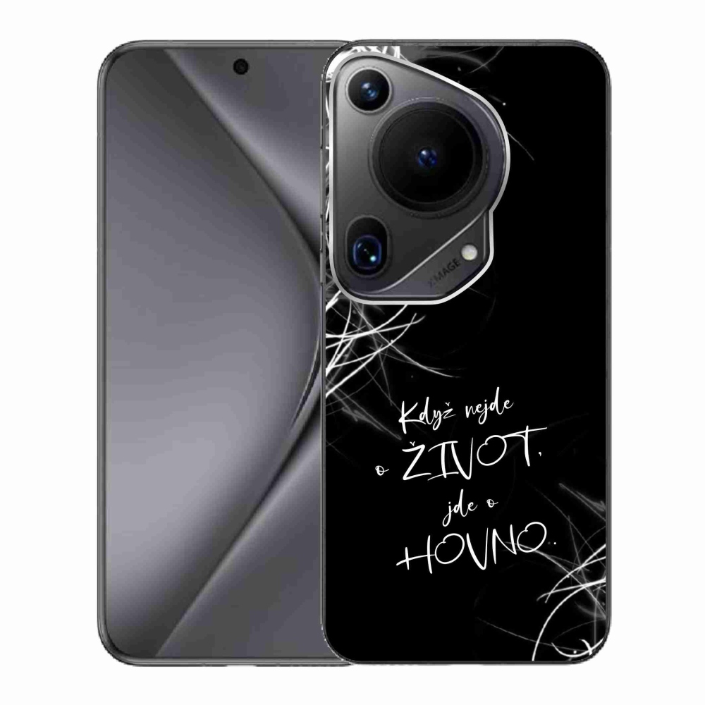 Gélový kryt mmCase na Huawei Pura 70 Ultra - vtipný text 16 čierne pozadie