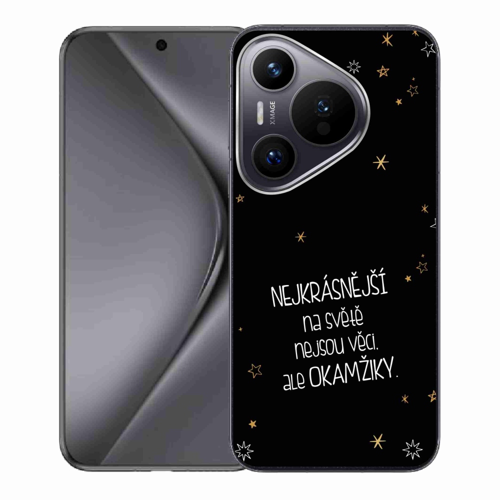 Gélový kryt mmCase na Huawei Pura 70 - citát 4 čierne pozadie