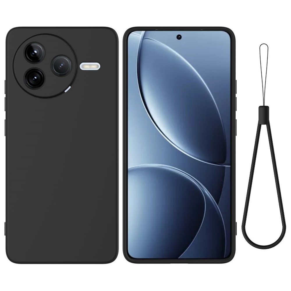 Matný silikónový obal na Xiaomi Poco F7 Pro - čierny