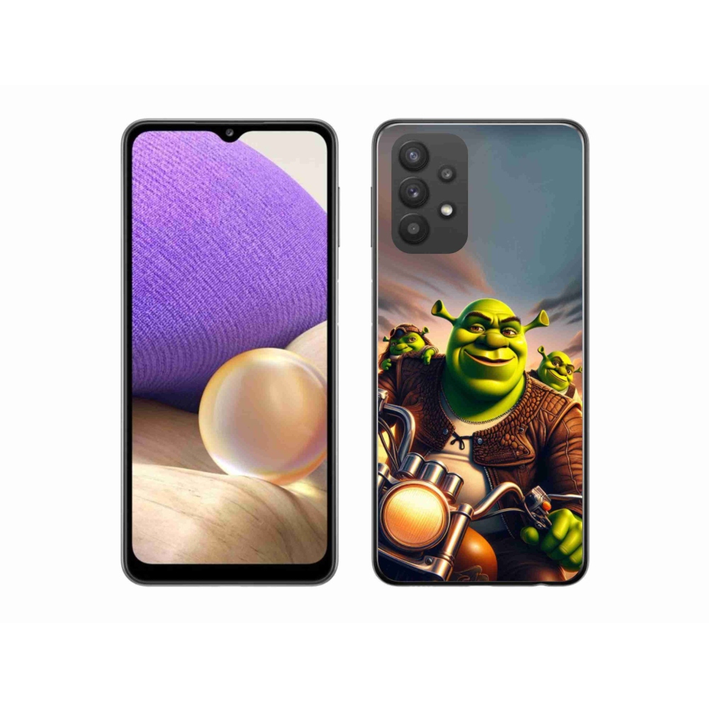 Gélový kryt mmCase na Samsung Galaxy A32 5G - shrek na motorke