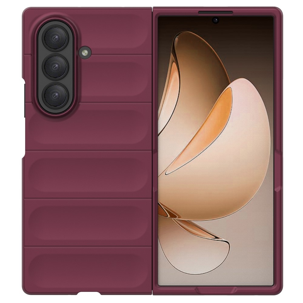 Rugg odolný gélový obal na Samsung Galaxy Z Fold7 5G - vínový