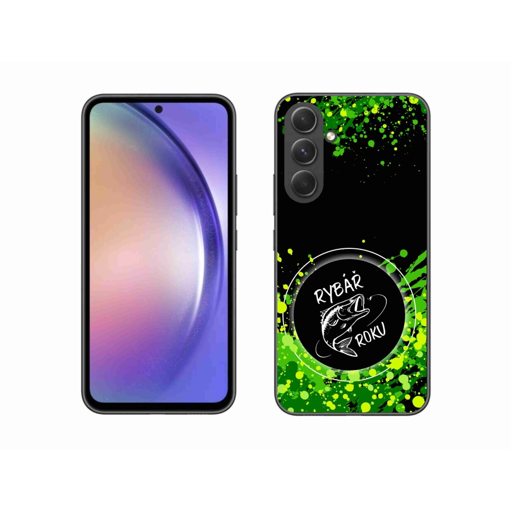 Gélový kryt mmCase na Samsung Galaxy A54 5G - rybár roka čierne pozadie