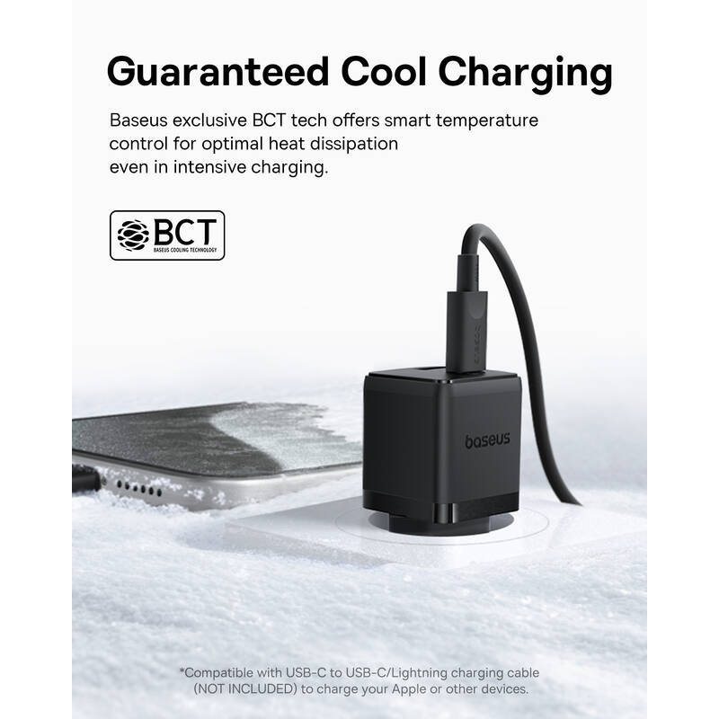 Baseus Palm Fast Nabíjačka USB-A + USB-C 20W Black