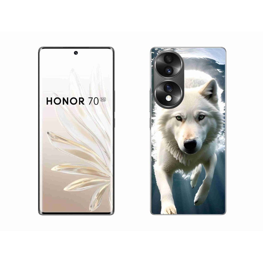 Gélový kryt mmCase na Honor 70 - biely vlk