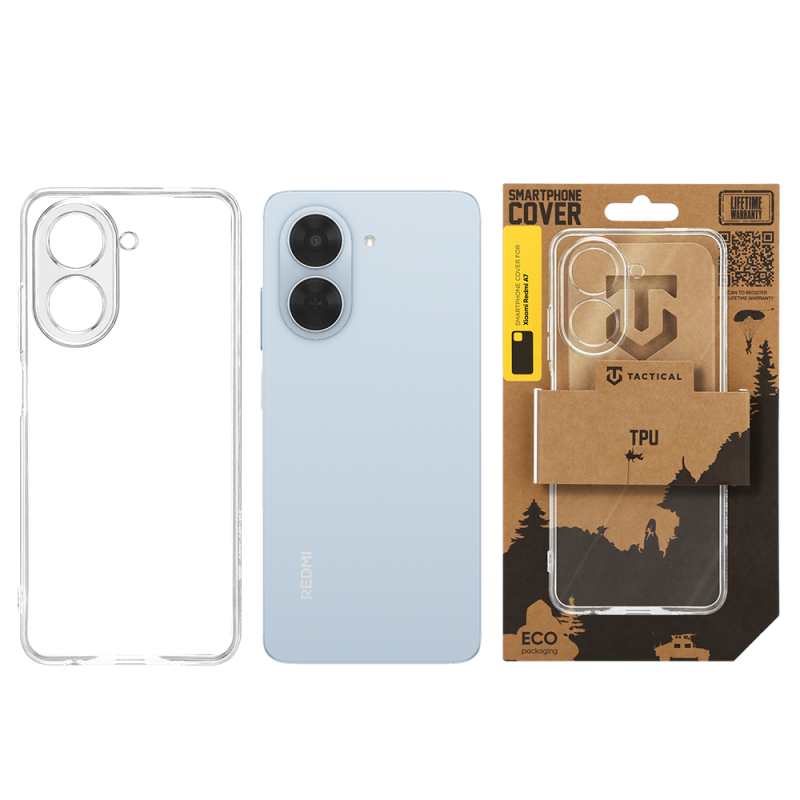 Taktický TPU obal pre Xiaomi Redmi A7 – priehľadný