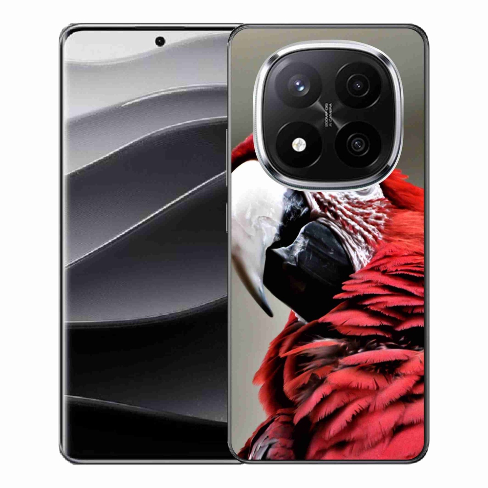 Gélový kryt mmCase na Xiaomi Redmi Note 14 Pro+ 5G - papagáj ara červený