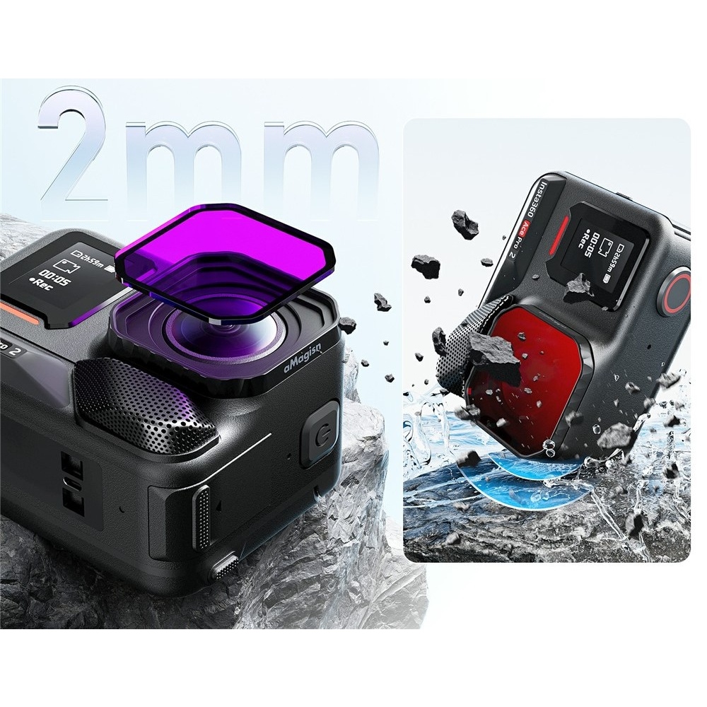 AMAGISN fialový potápačský filter pre Insta360 Ace Pro 2