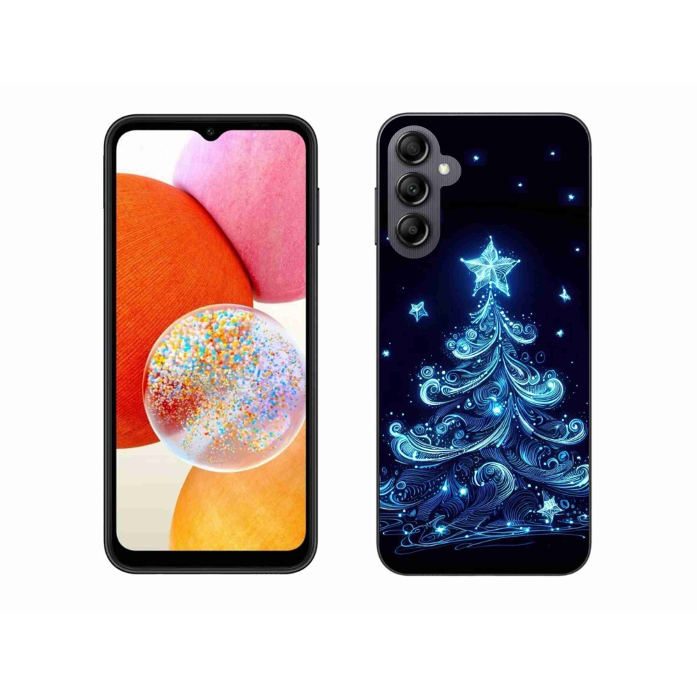 Gélový kryt mmCase na Samsung Galaxy A14 4G/5G - neónový vianočný stromček 4