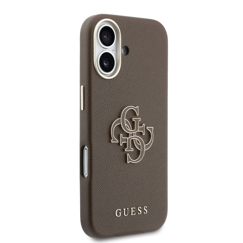Zadný kryt s logom Guess PU Resin pre iPhone 17 Brown