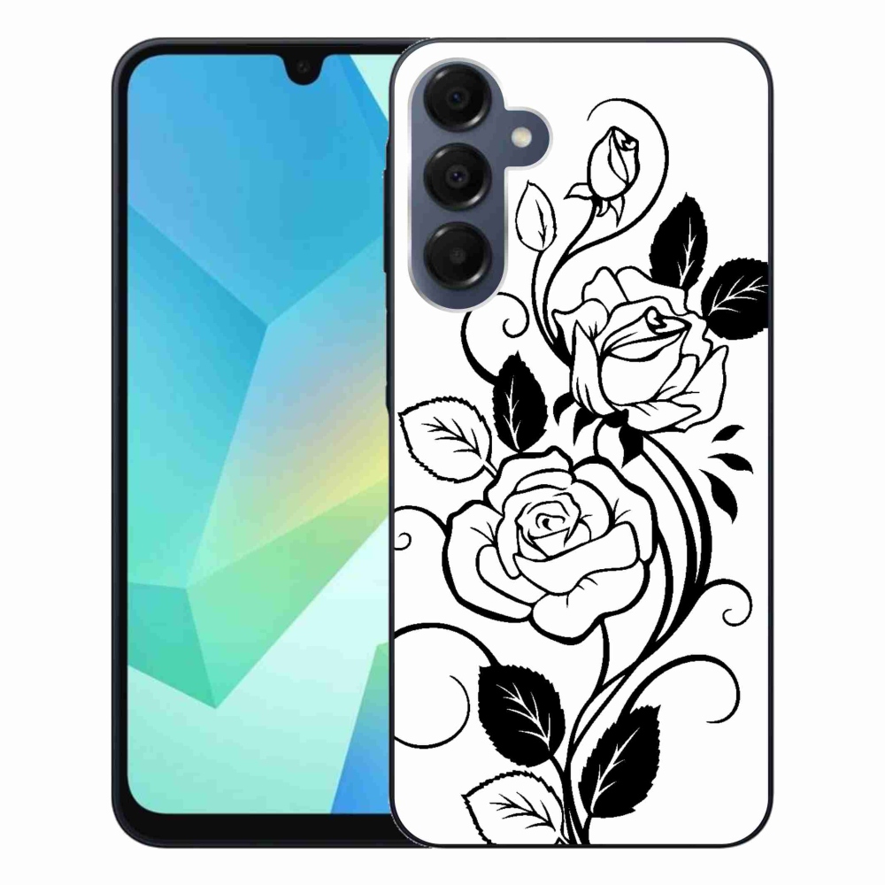 Gélový kryt mmCase na Samsung Galaxy A16 4G/5G - čiernobiela ruža