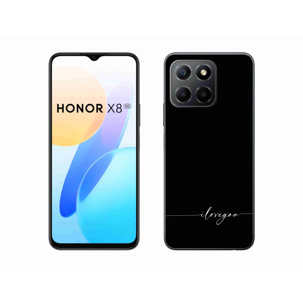Gélový kryt mmCase na Honor X8 5G/Honor 70 Lite 5G - I love you čierne pozadie