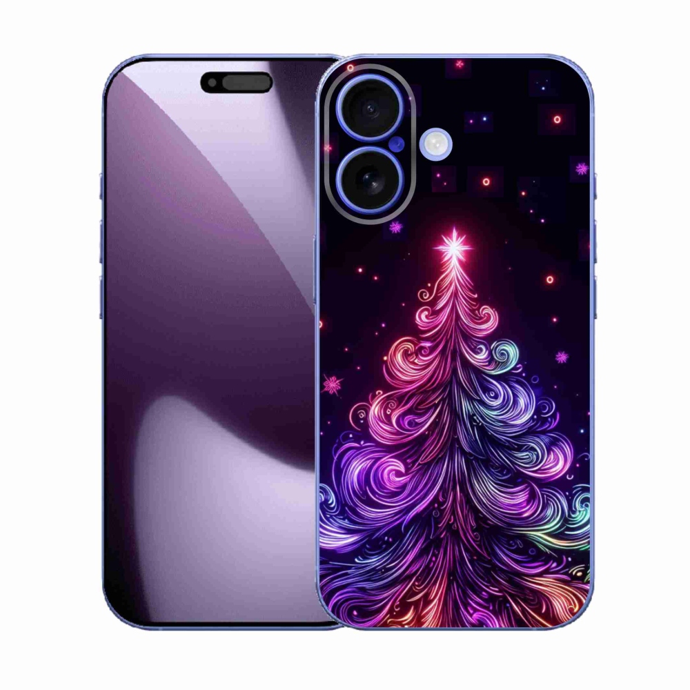 Gélový kryt mmCase na iPhone 17 - neónový vianočný stromček 1