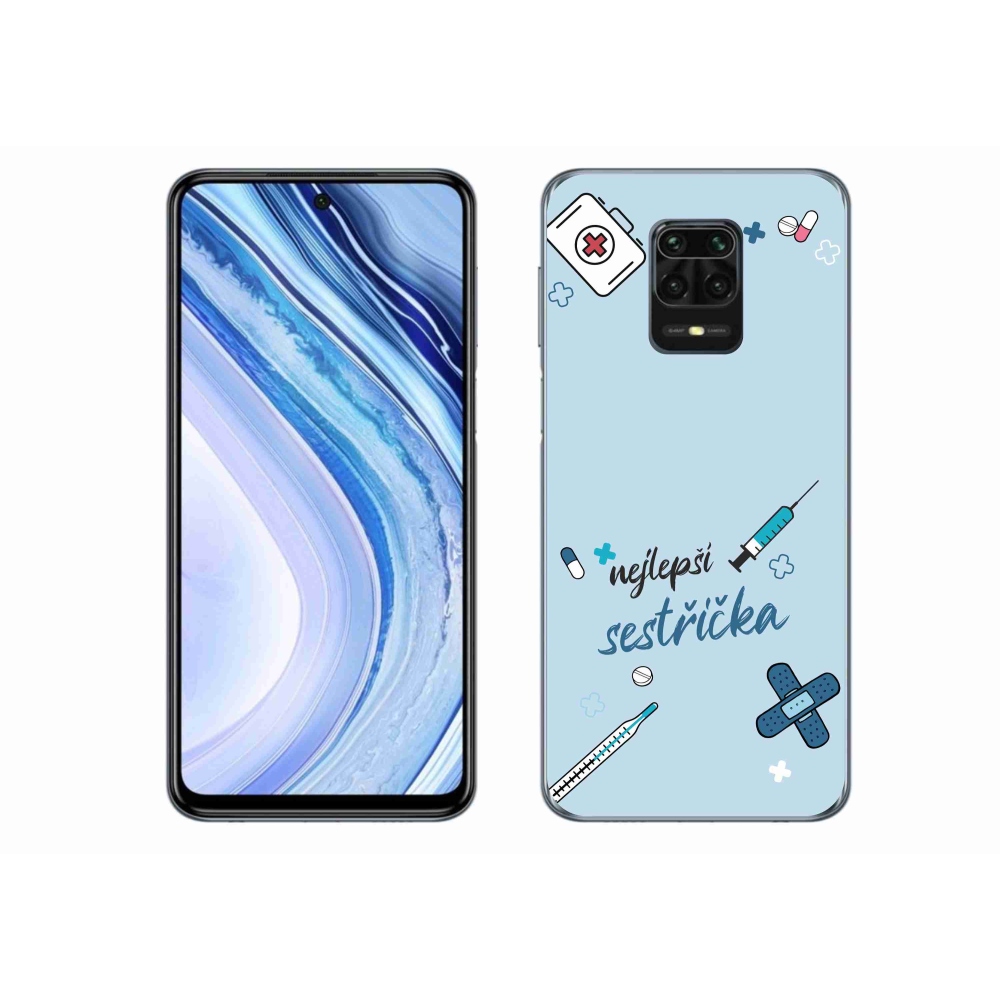 Gélový kryt mmCase na Xiaomi Redmi Note 9S - najlepšia sestrička modré pozadie