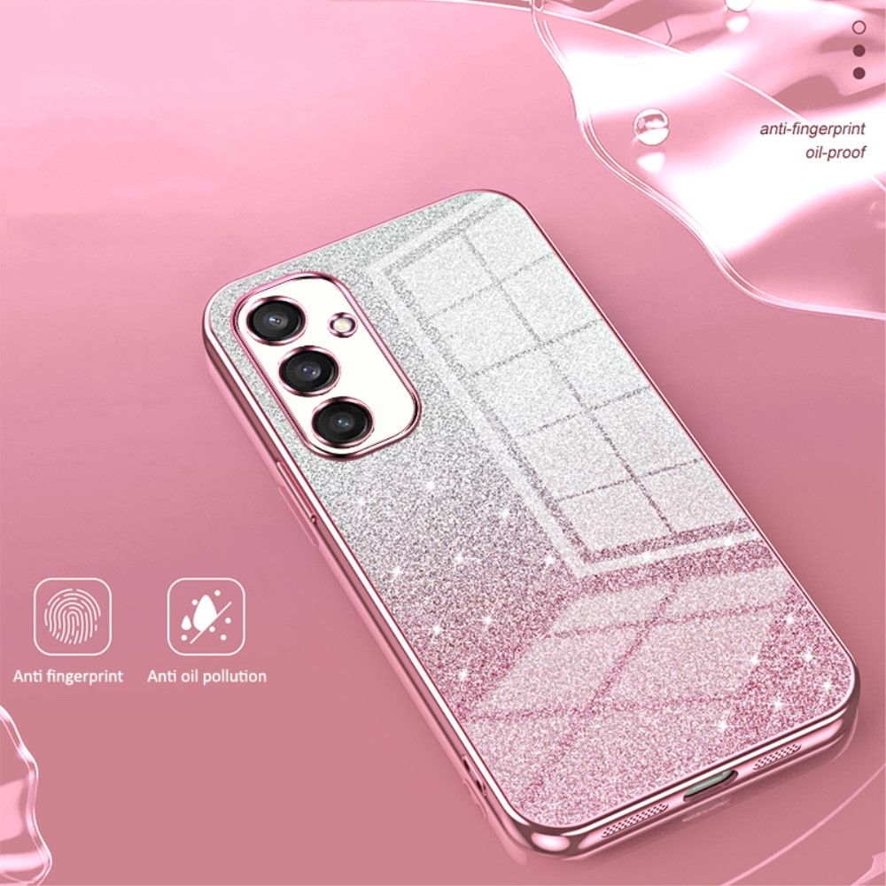 Cut gélový trblietavý obal na Samsung Galaxy S24+ - ružový