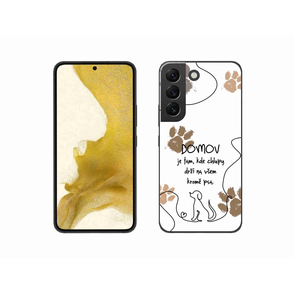 Gélový kryt mmCase na Samsung Galaxy S22 5G - psí motív biele pozadie