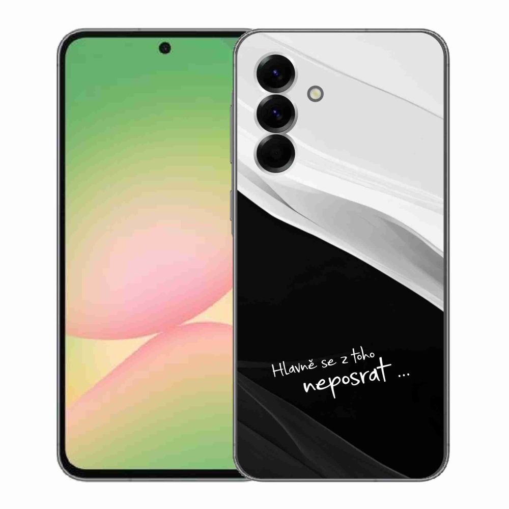 Gélový kryt mmCase na Samsung Galaxy A56 5G - vtipný text 13 čiernobiele pozadie