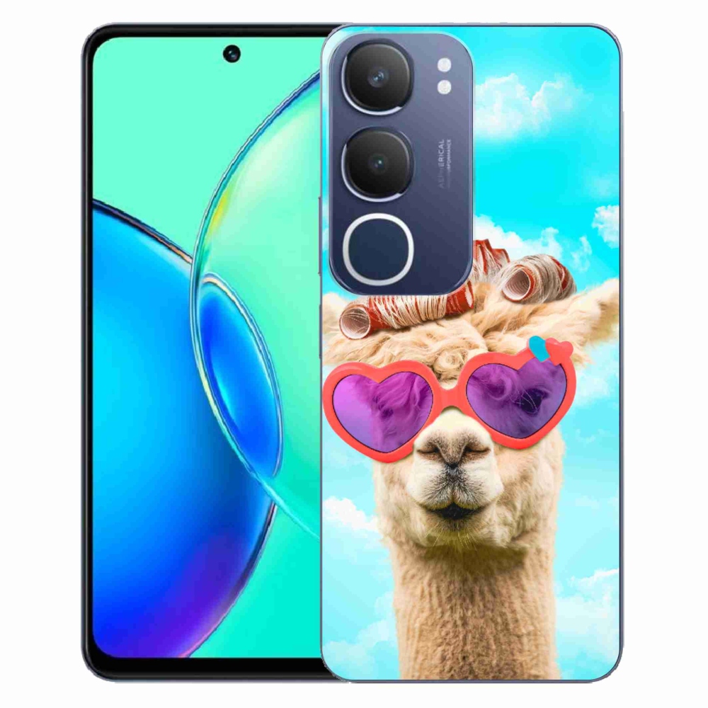 Gélový kryt mmCase na Vivo Y19s - lama s okuliarmi
