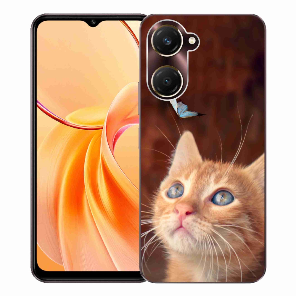 Gélový kryt mmCase na Vivo Y28s 5G - motýľ a mačiatko