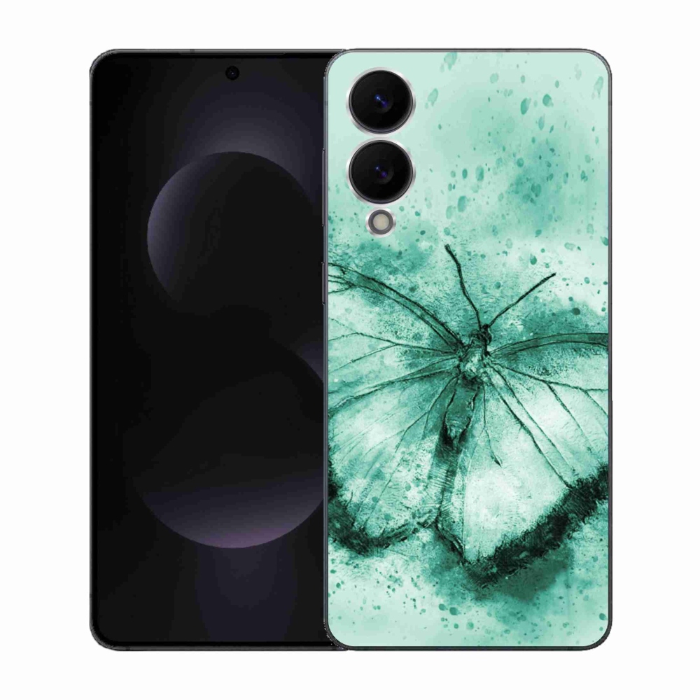 Gélový kryt mmCase na Samsung Galaxy S25 Edge - zelený motýľ