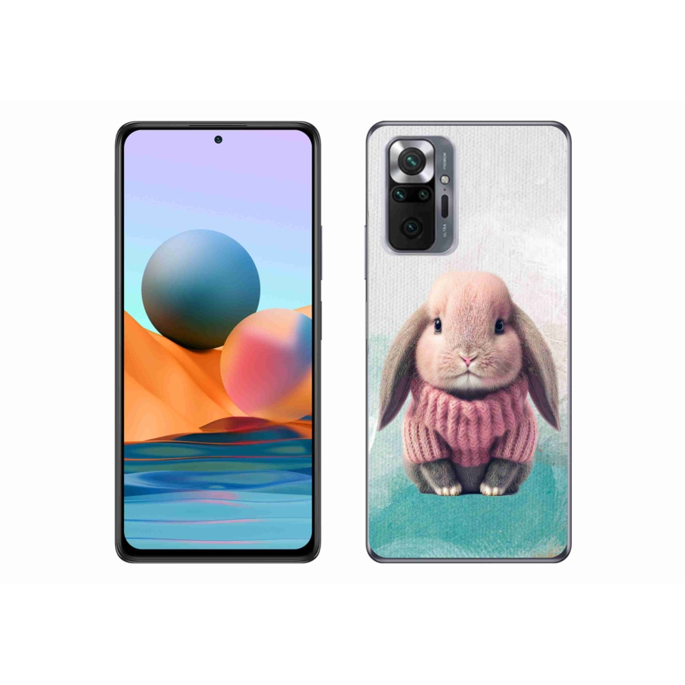 Gélový kryt mmCase na Xiaomi Redmi Note 10 Pro - zajačik vo svetri