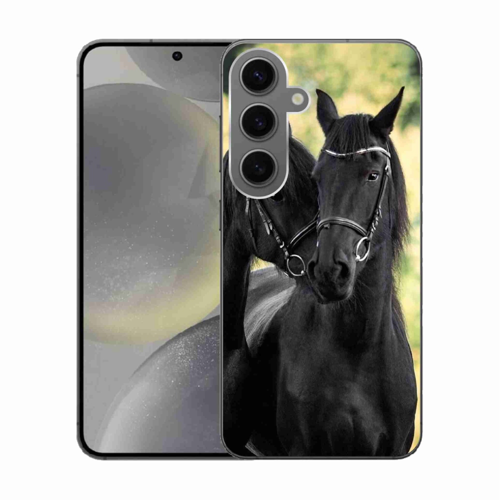 Gélový kryt mmCase na Samsung Galaxy S24 - dva čierne kone