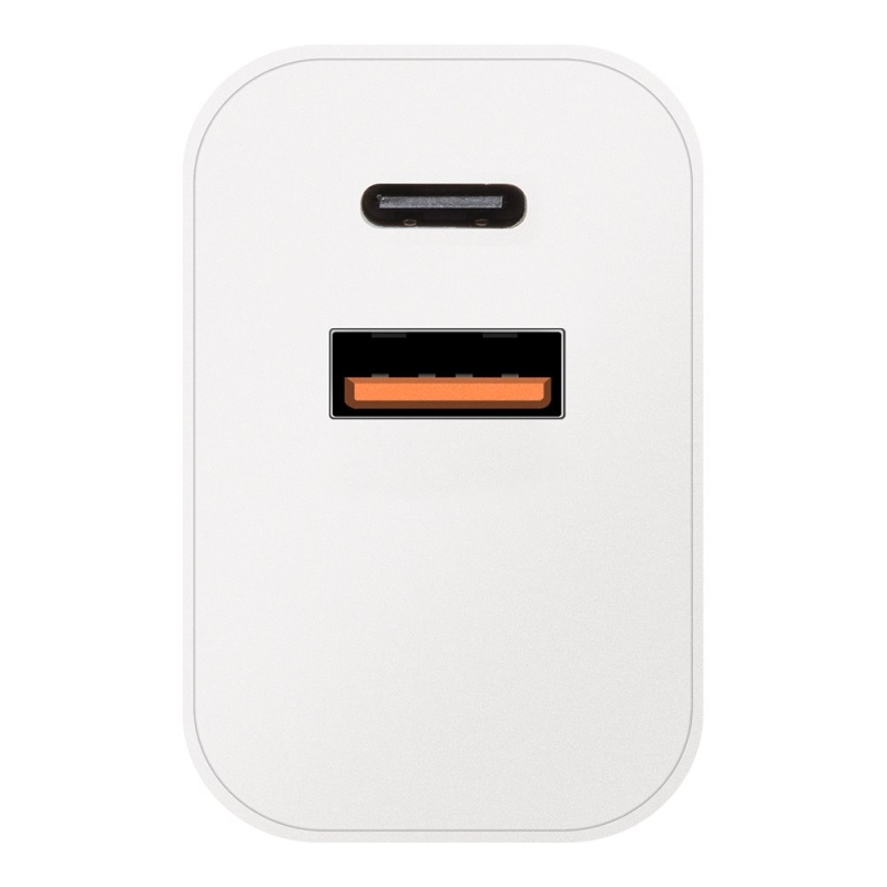 OBAL:ME Cestovná Nabíjačka USB-A + USB-C 20W + 2x kábel 1m White