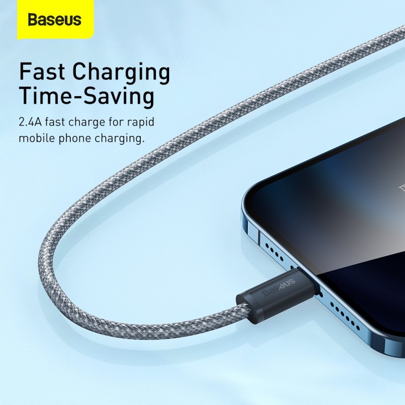 Baseus Dynamic Series Fast Charging Dátový Kábel USB-A - Lighting 2.4A 2m Slate Gray