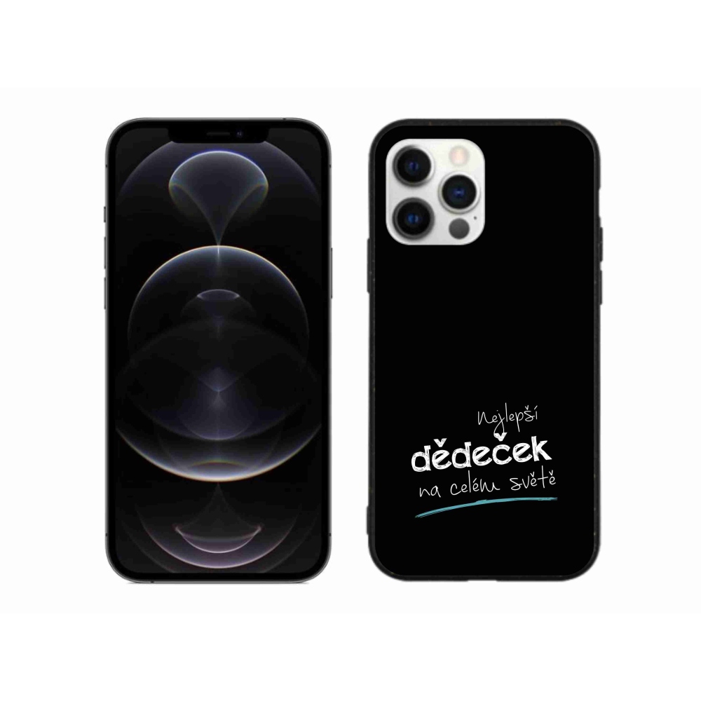 Gélový kryt mmCase na iPhone 12 Pro Max - najlepší dedko 3 čierne pozadie