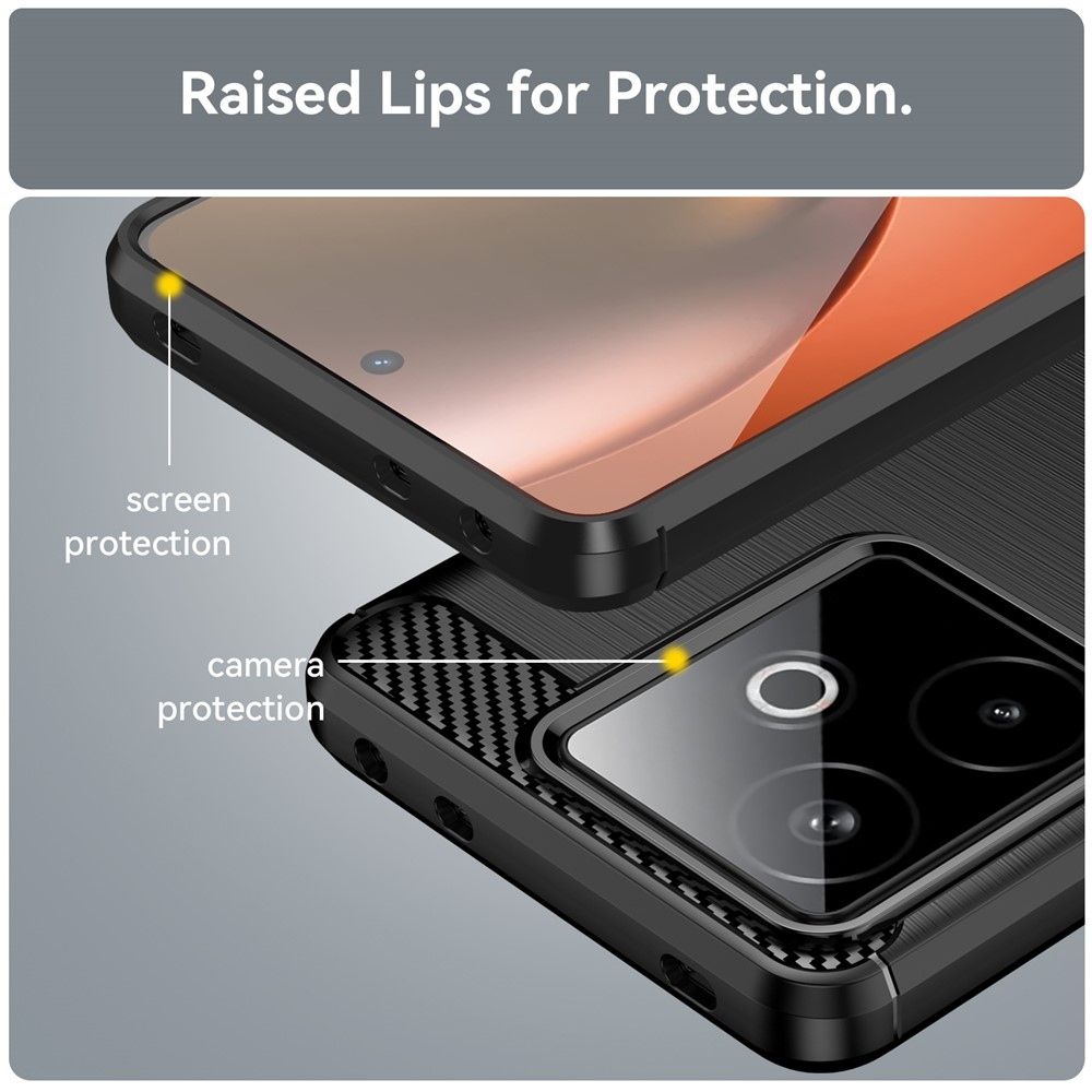 Carbon odolný gélový obal na Realme GT 7 5G/GT 7T 5G - čierny