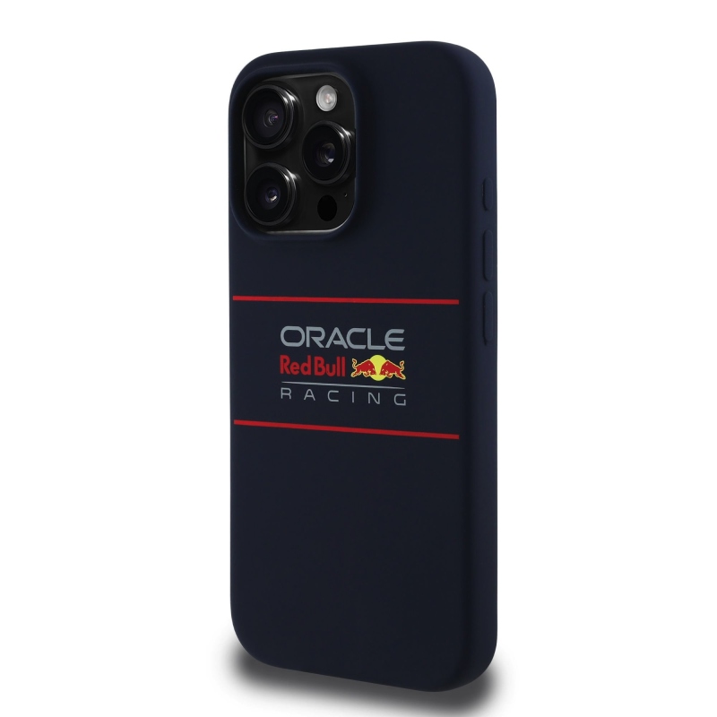 Red Bull Silicone Horizontal Logo MagSafe Zadný Kryt pre iPhone 15 Pro Navy
