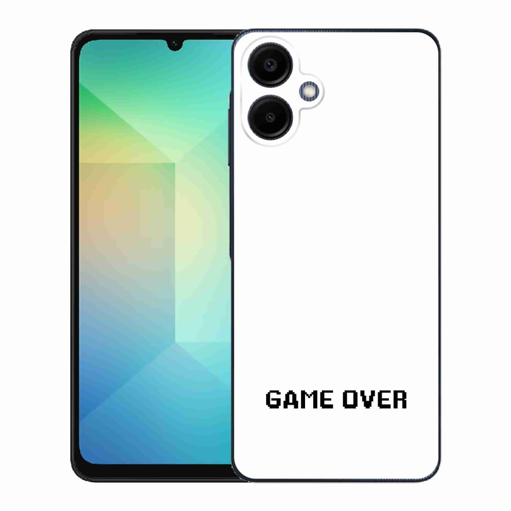Gélový kryt mmCase na Samsung Galaxy A06 4G - game over biele pozadie