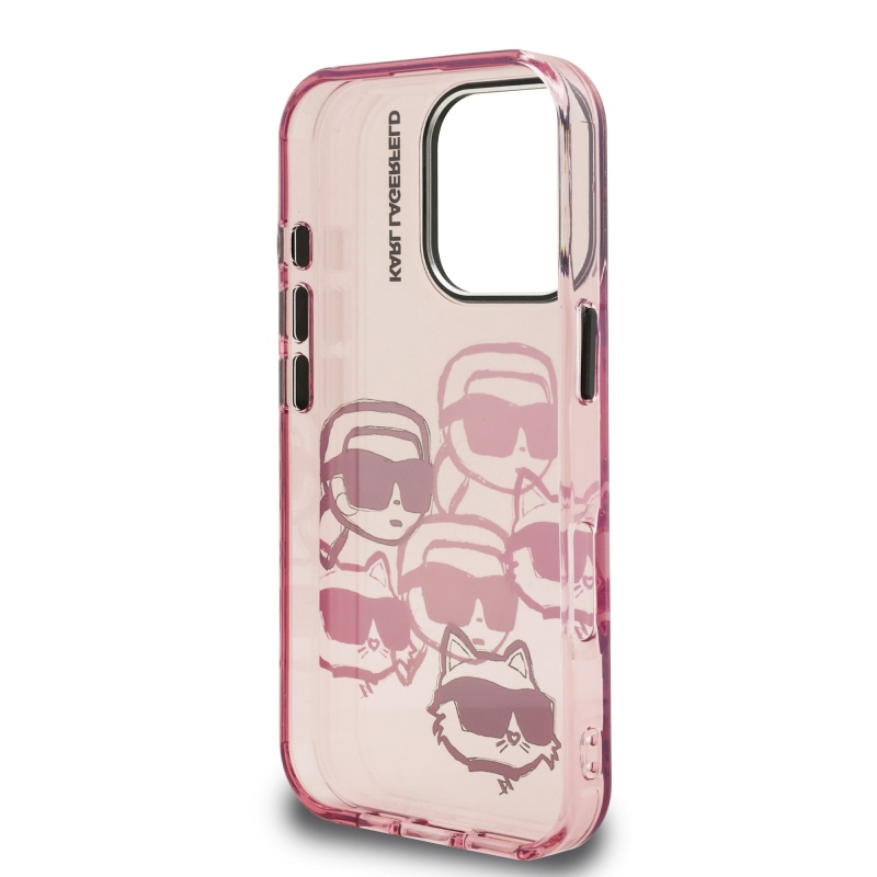 Karl Lagerfeld IML Multi K&CH Heads Zadný Kryt pre iPhone 16 Pro Pink