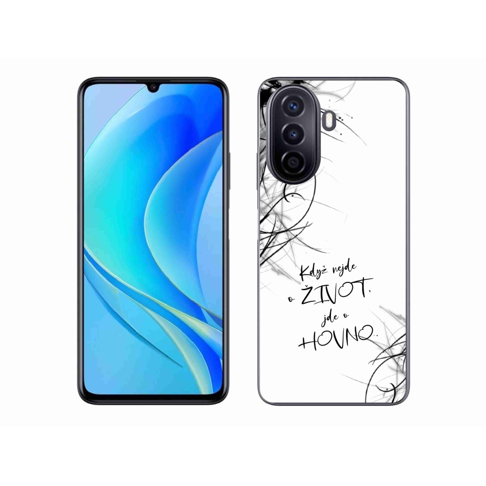 Gélový kryt mmCase na Huawei Nova Y70 - vtipný text 16 biele pozadie