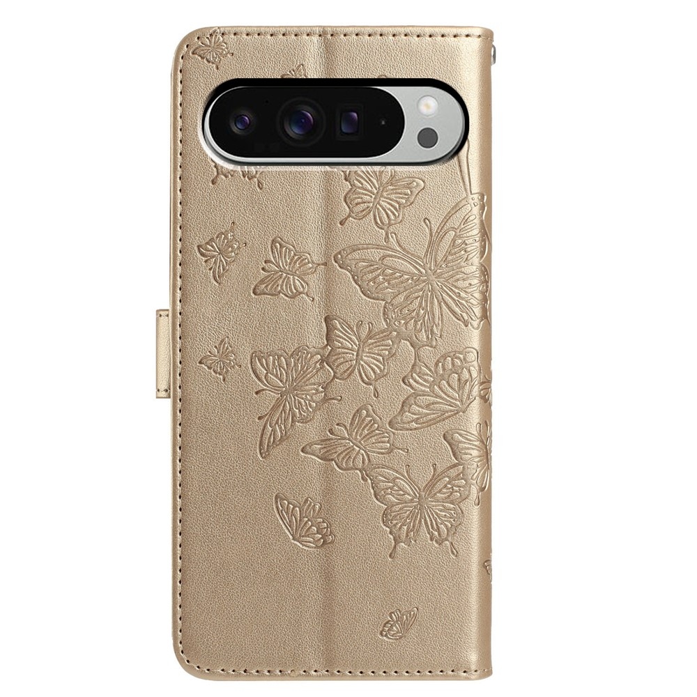 Floral Butterfly knižkové puzdro na Google Pixel 10 Pro XL/Pixel 9 Pro XL - zlaté