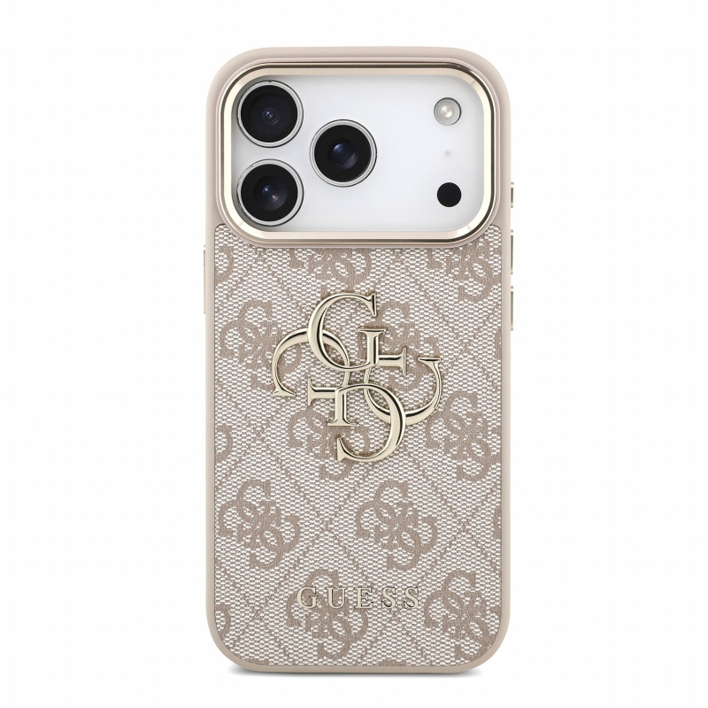 Guess PU 4G Metal Logo Strap – zadný kryt pre iPhone 18 Pro, ružový