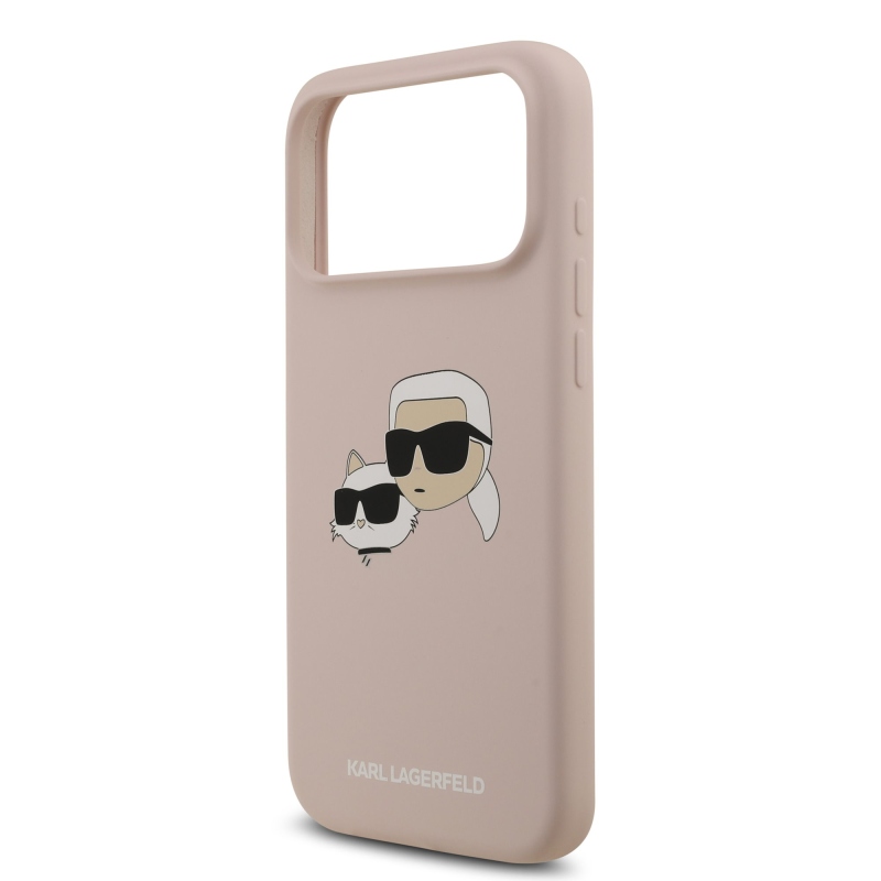Karl Lagerfeld Liquid Silicone Double Heads MagSafe zadný kryt pre iPhone 17 Pro Max Pink