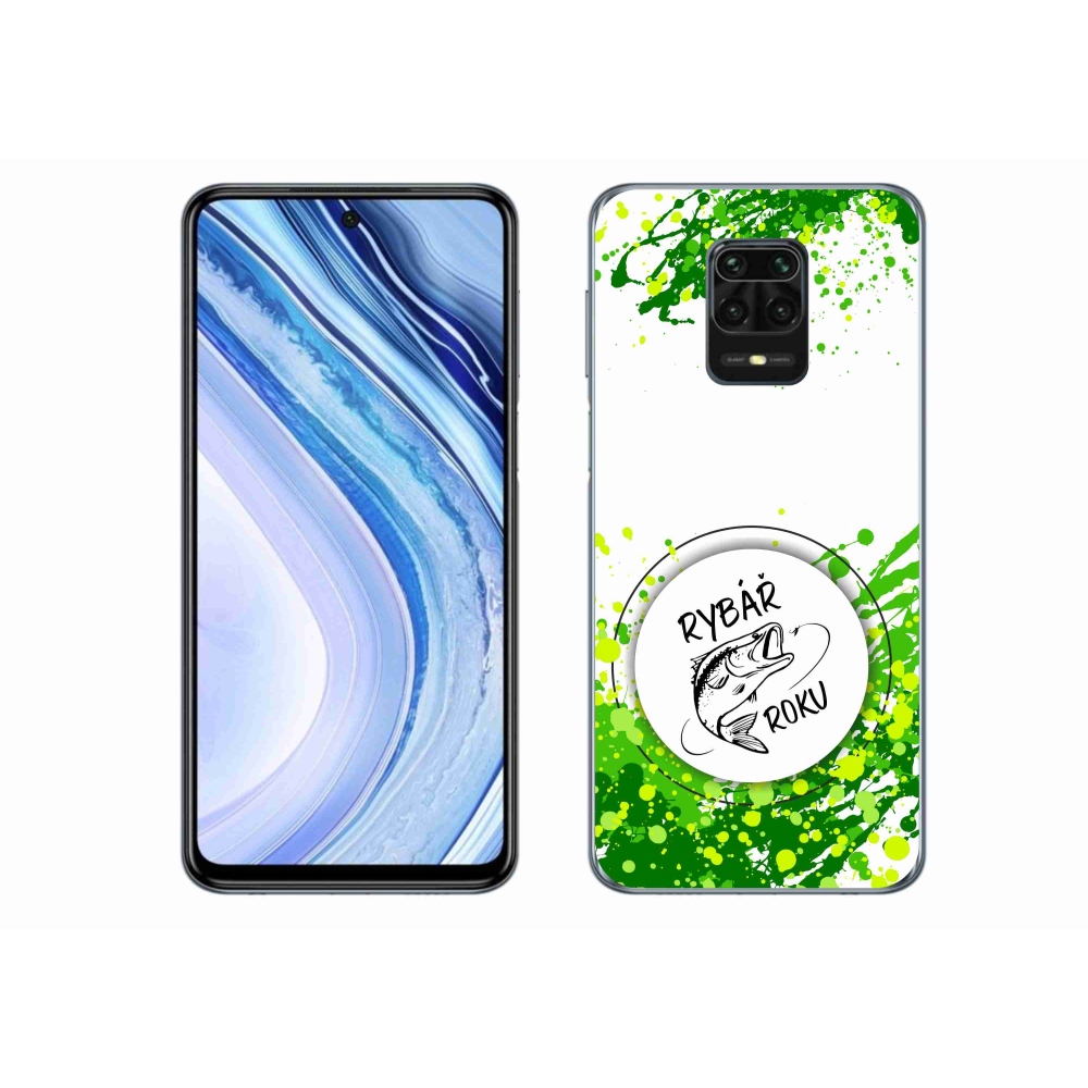 Gélový kryt mmCase na Xiaomi Redmi Note 9 Pro - rybár roka biele pozadie