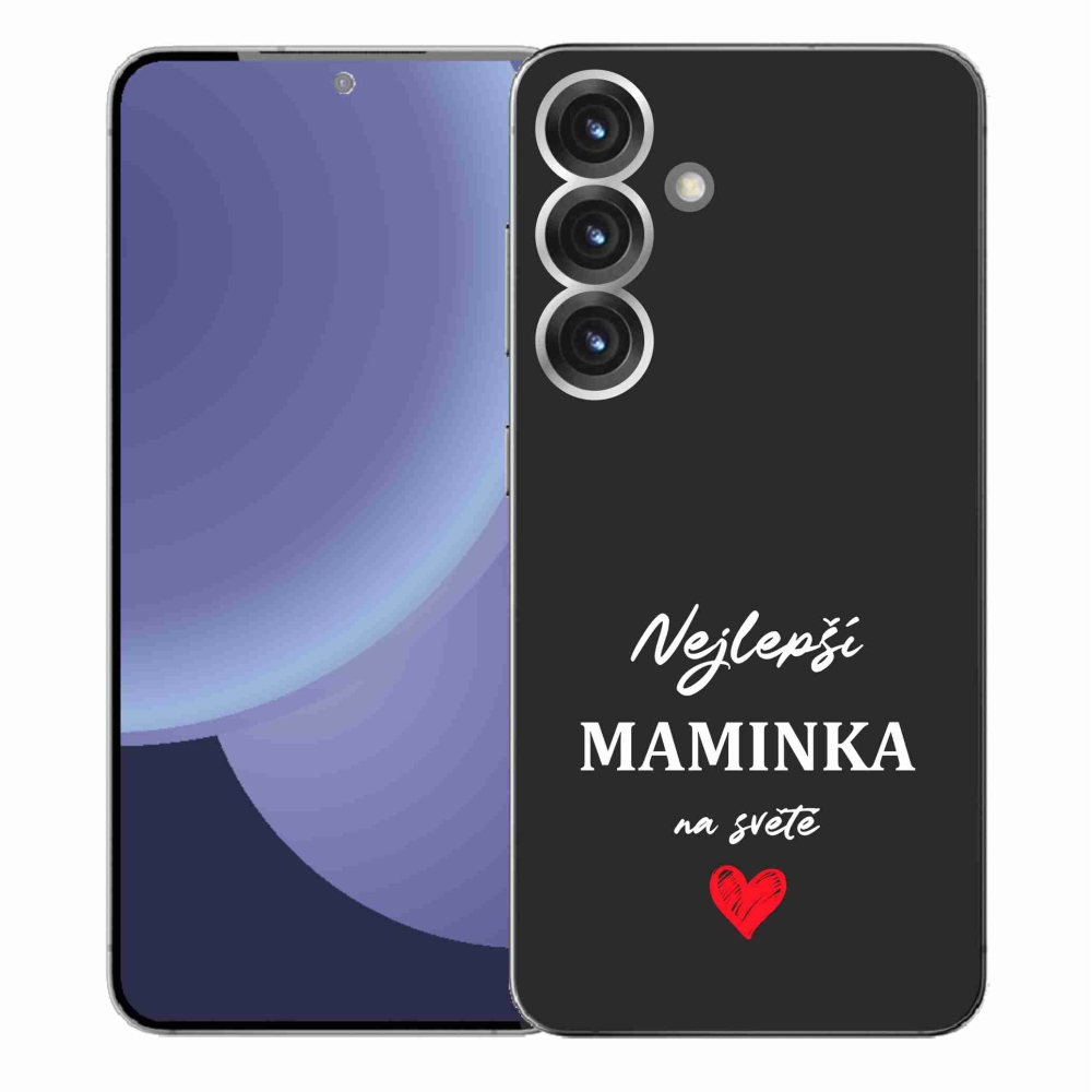 Gélový kryt mmCase na Samsung Galaxy S25+ - najlepšia mamička 1 čierne pozadie