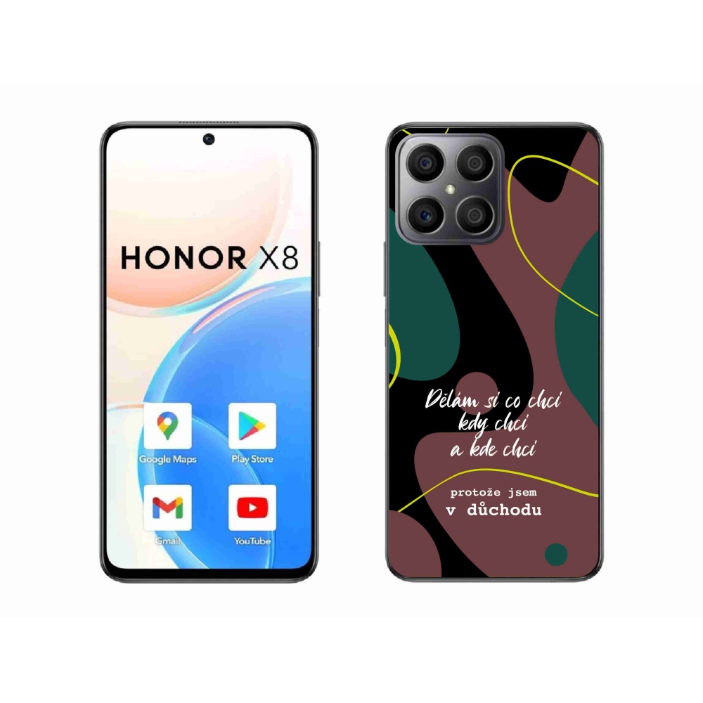 Gélový kryt mmCase na Honor X8 4G - vtipný text 10 čierne pozadie