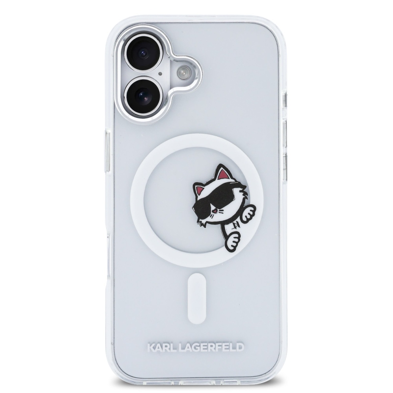 Karl Lagerfeld IML Choupette Peekaboo MagSafe Zadný kryt pre iPhone 17 Transparent