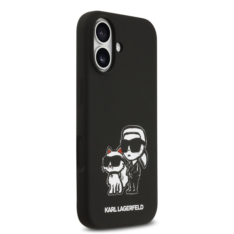 Karl Lagerfeld Liquid Silicone K&CH Sketch MagSafe Back Cover pre iPhone 17 Black