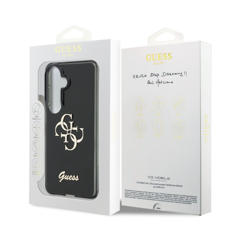 Guess IML 4G Script Metal Logo Zadný kryt pre Samsung Galaxy 26 Black