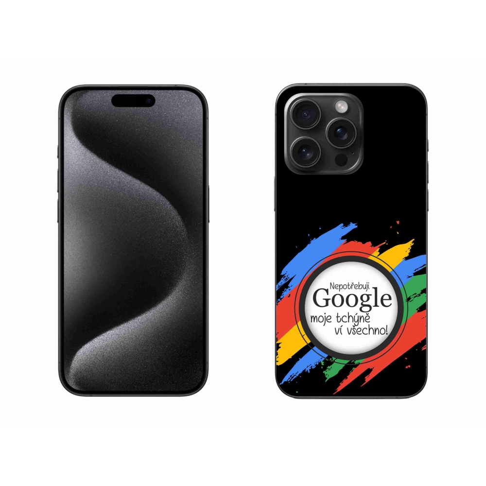 Gélový kryt mmCase na iPhone 15 Pro Max - svokra vie všetko čierne pozadie