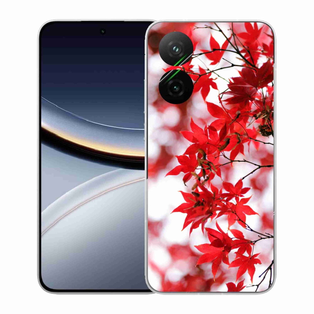 Gélový kryt mmCase na Xiaomi Poco F7 5G - červené listy