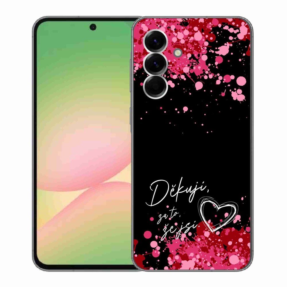Gélový kryt mmCase na Samsung Galaxy A56 5G - zamilovaný text 2 čierne pozadie
