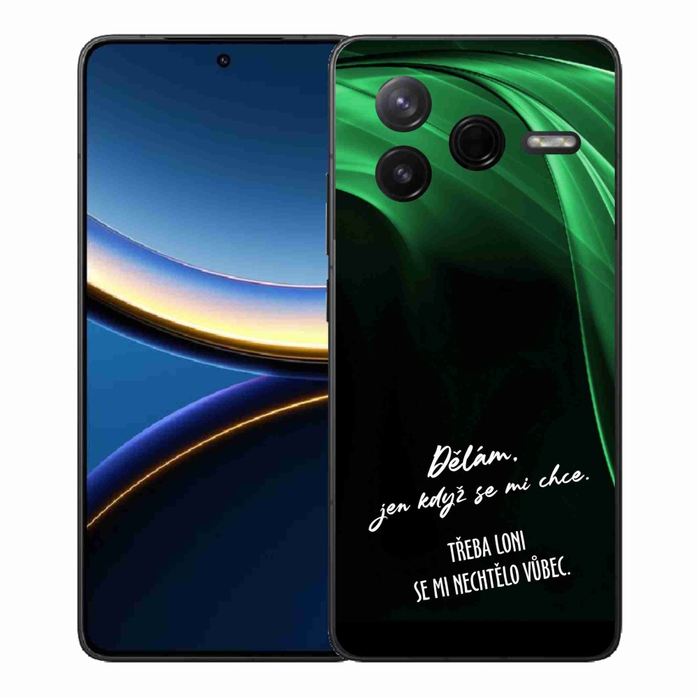 Gélový kryt mmCase na Xiaomi Poco F7 Pro - vtipný text 12 čierne pozadie